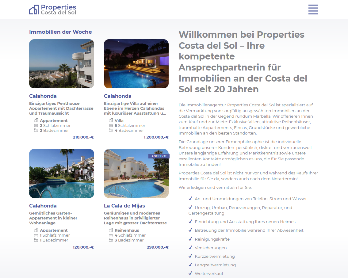 Willkommen Bei Properties Costa Del Sol Ihre Kompetente Ansprechpartnerin Fur Immobilien An Der Costa Del Sol Seit Jahren