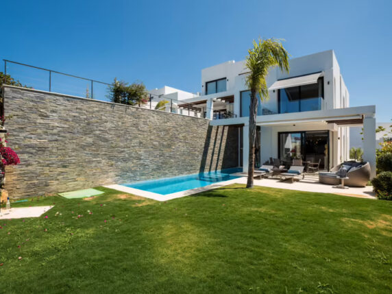 Image 2 of 40 - Contemporary semi-detached villa with luxury fittings overlooking the Cabopino golf course towards the sea